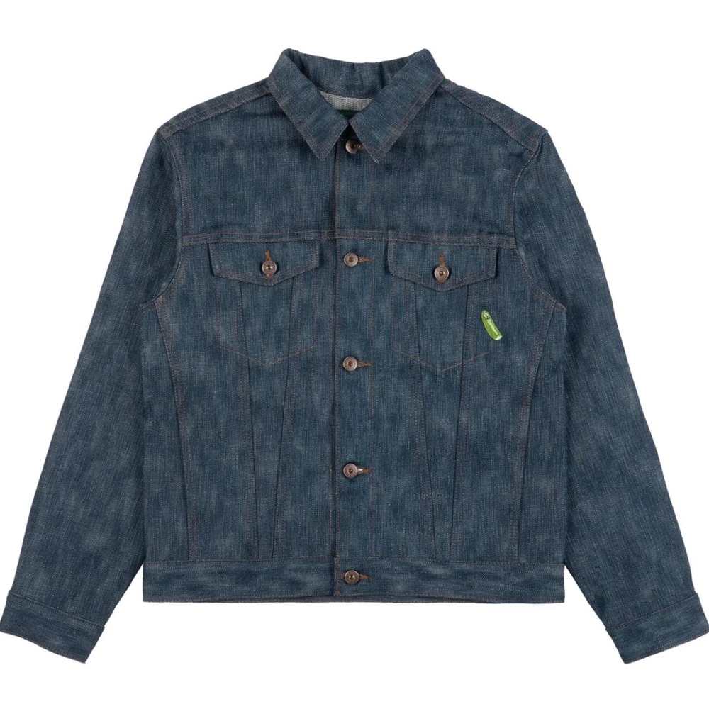 NWT Naked and Famous Pickle Rick “Solenya” Denim Jacket/Classic Fit Size Small